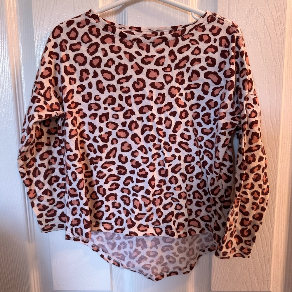 Leopard Print Long Sleeve Topper